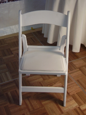 White padded chair